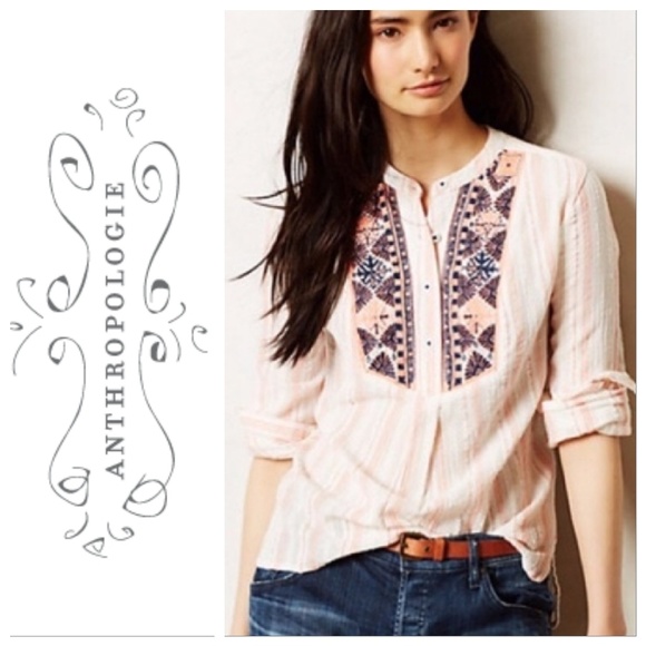 Anthropologie Tops - Anthropologie Holding Horses top embroidered Small